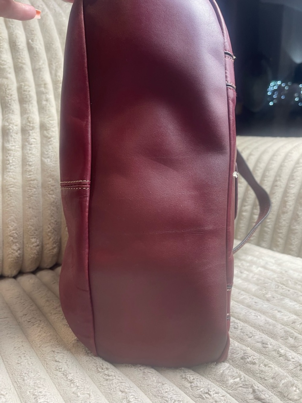 East 5th Burgundy Leather Shoulder Bag Satchel Handbag Silver Hardware 👜✨ - Picture 4 of 6